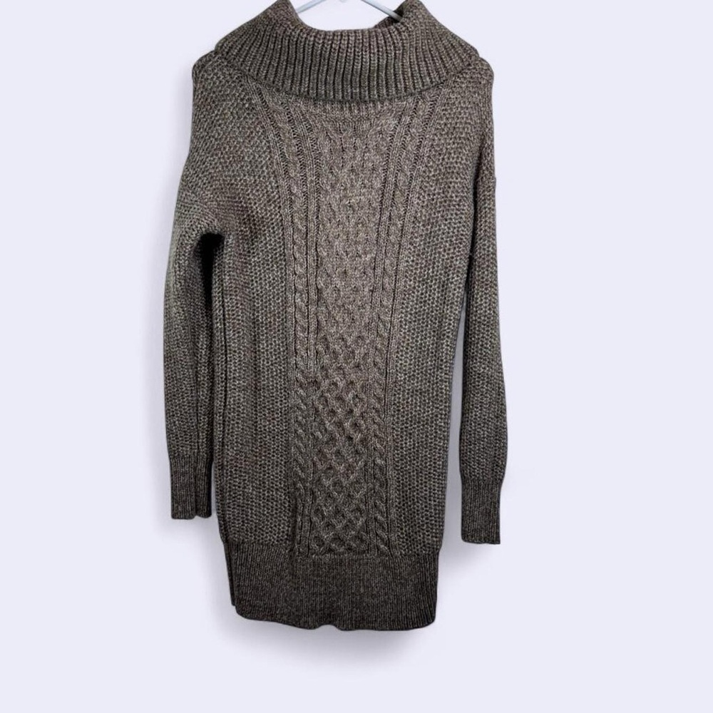 Cottagecore American Eagle Cable Knit Sweater Dress Brown Size M